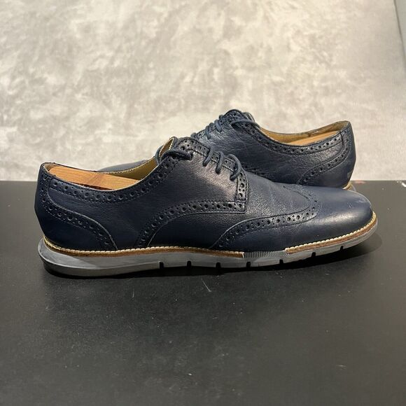 Cole Haan OS Grand Wingtip Oxford Men's 10 Blue C12699 Leather Shoes - Picture 6 of 10